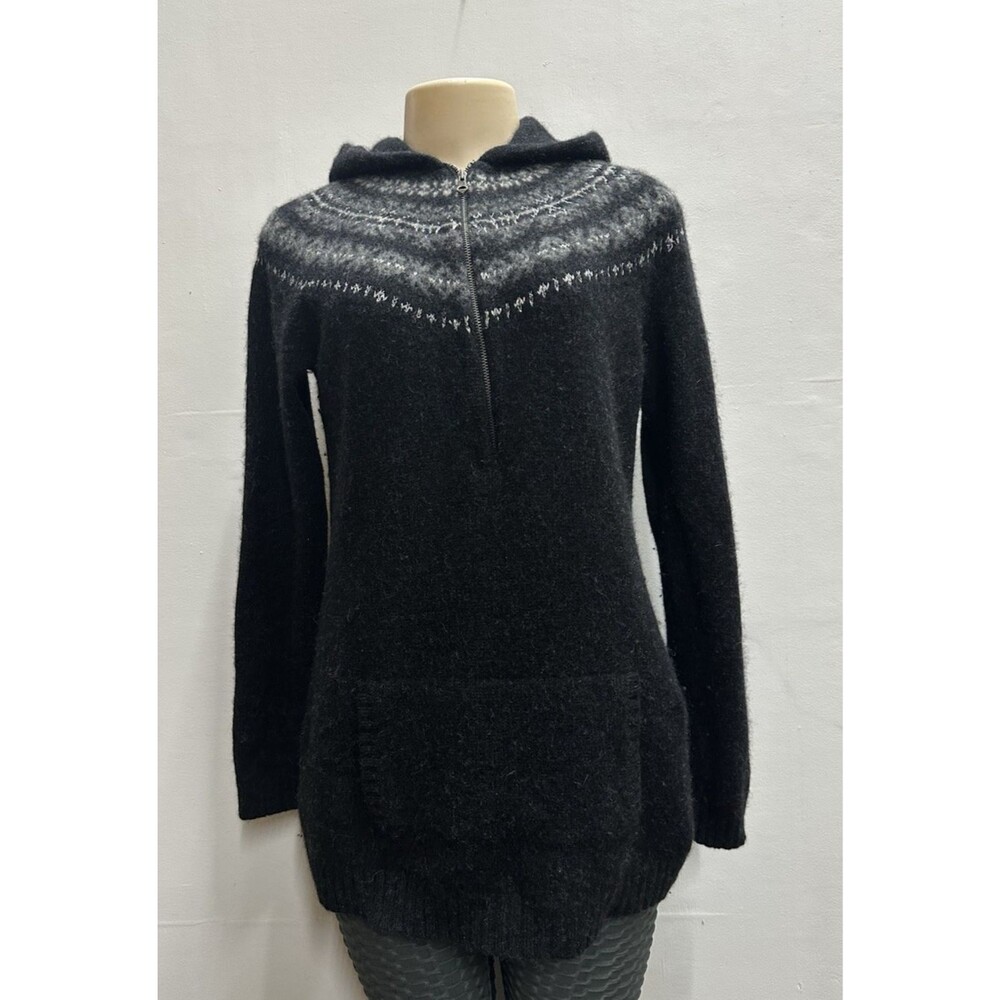 Polo Ralph Lauren vintage women size L  gray zipper lambswool sweater hoodie